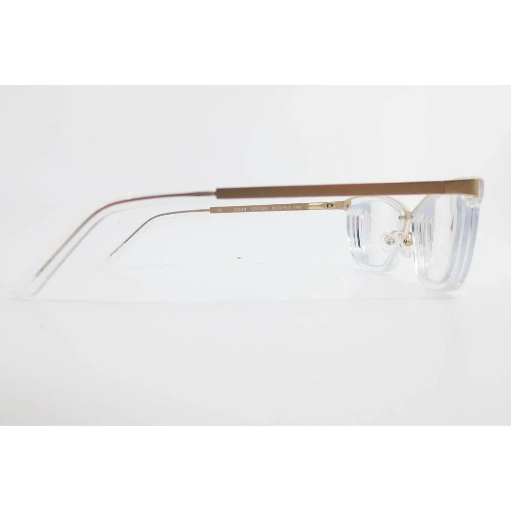 Hard Candy HC49 Eyeglasses Clear Gold Cat Eye Frames 52-16.5-140 CRYGD